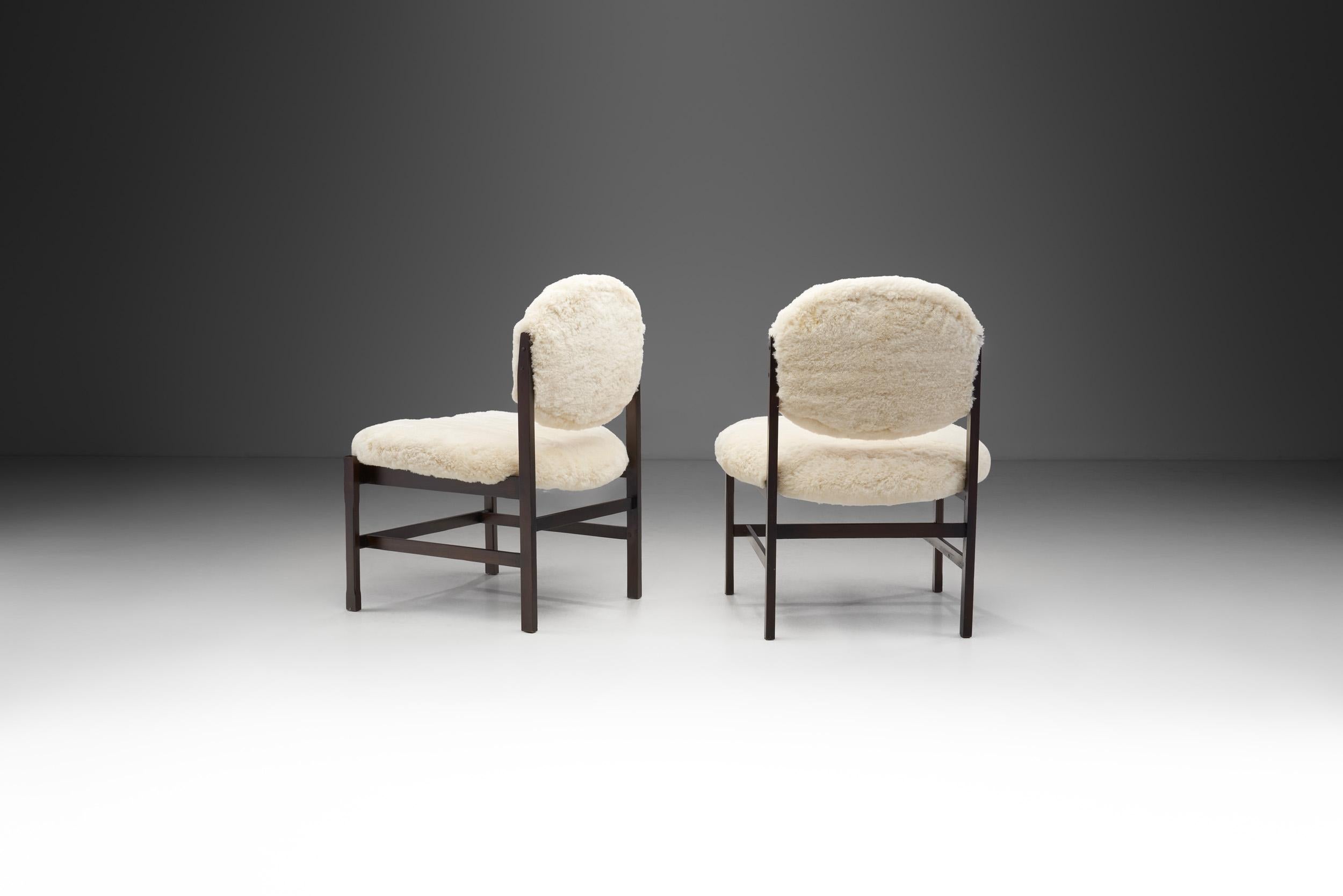 Mid-Century Modern European Easy Chairs Upholstered in Wool, Europe ca 1950s For Sale