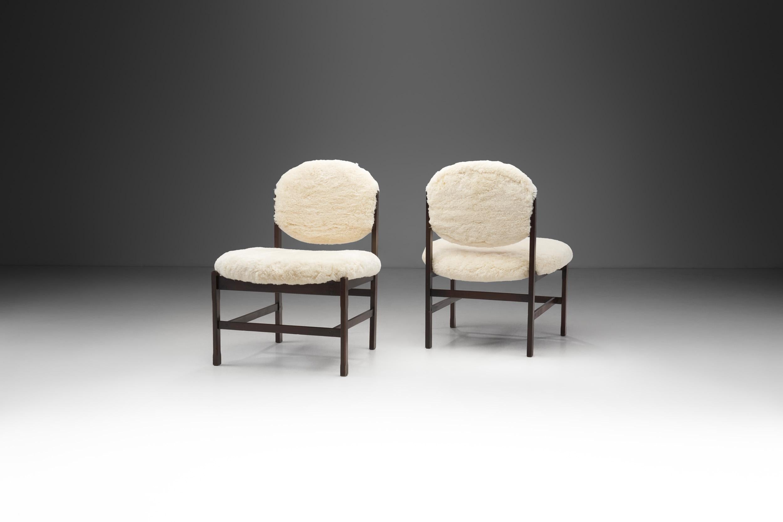 Mid-20th Century European Easy Chairs Upholstered in Wool, Europe ca 1950s For Sale