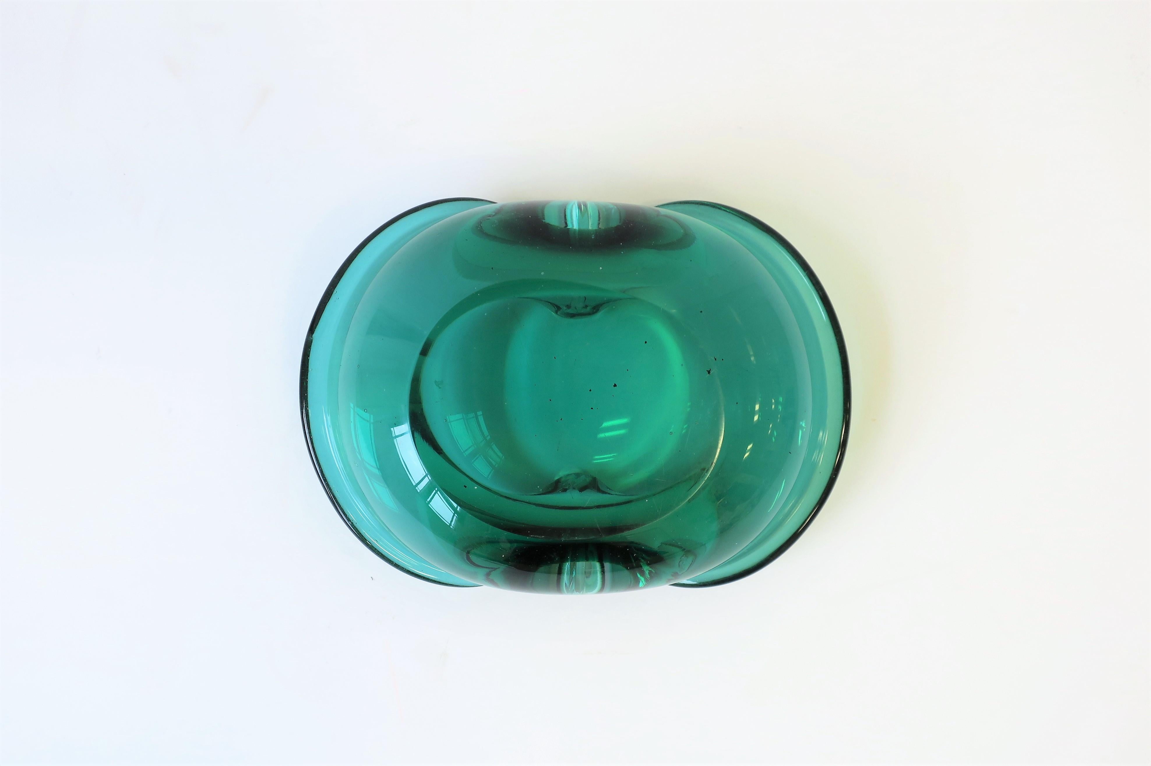 European Emerald Green Art Glass Bowl or Ashtray 4