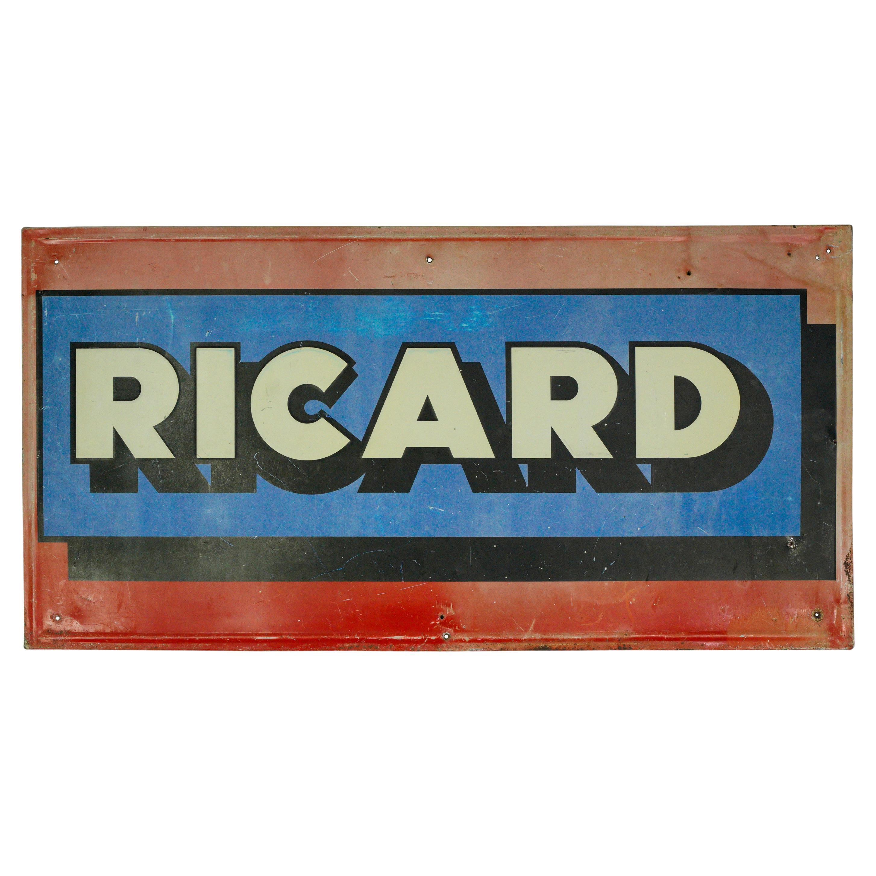 Europäisches Wandschild aus emailliertem Stahl Ricard