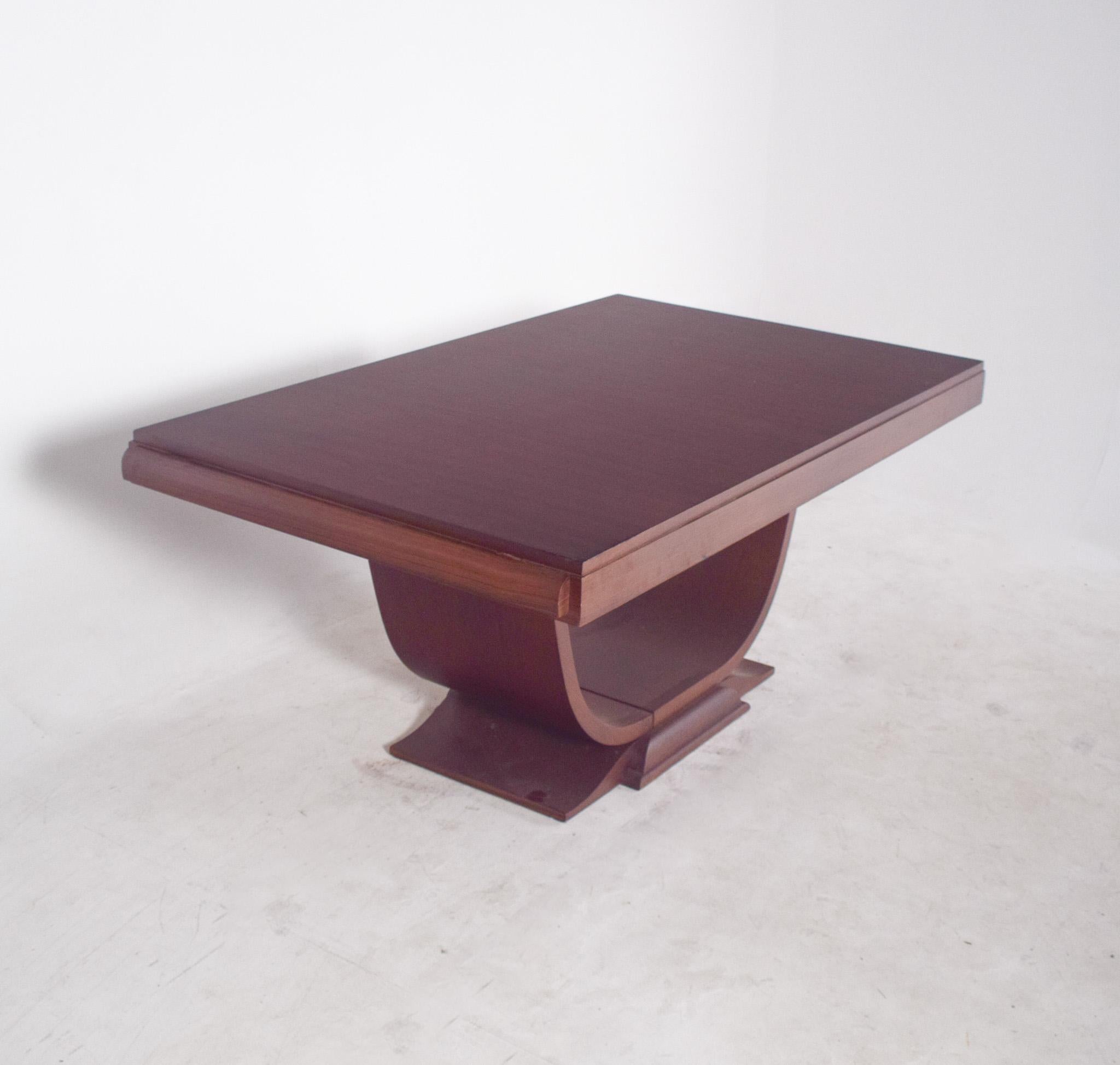 Bois Table à manger extensible européenne Art déco en vente