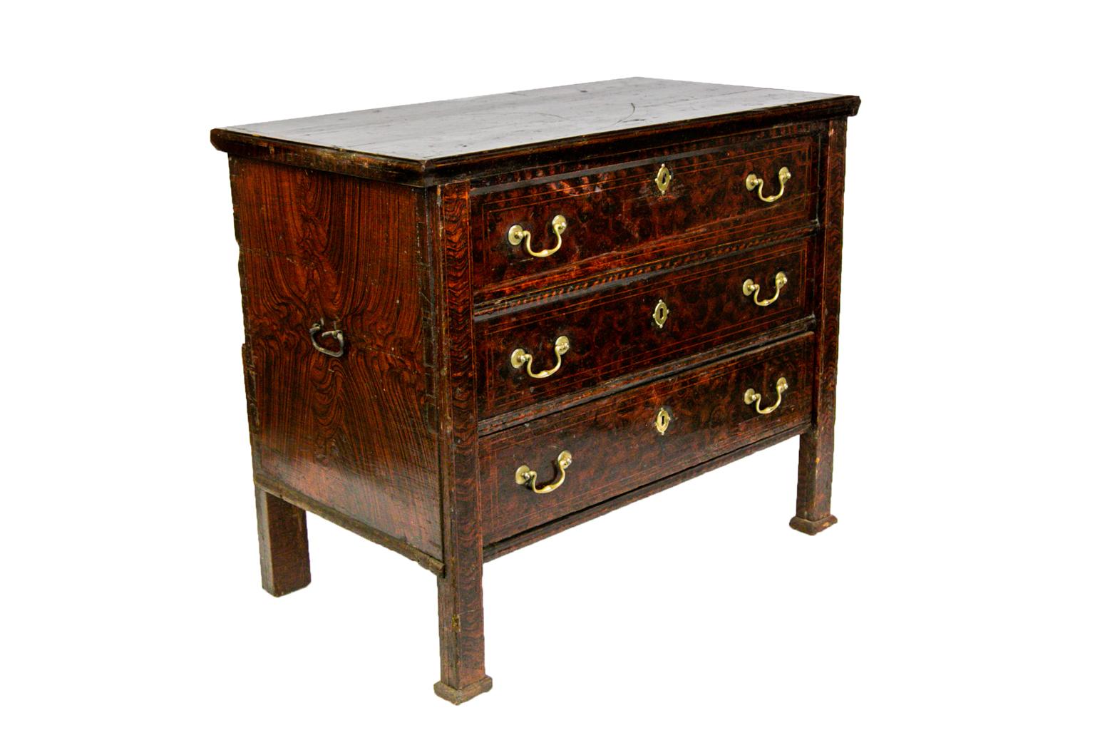 European Faux Painted Pine Lift Top Chest For Sale 2