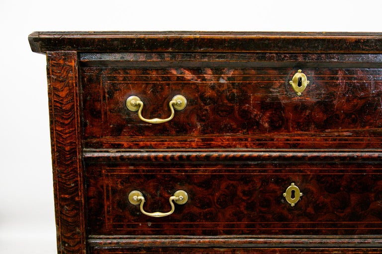 European Faux Painted Pine Lift Top Chest For Sale at 1stDibs