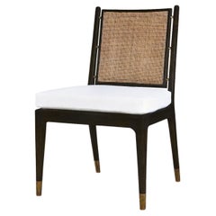 European Fifties Style Bahl ii Chair with Double Caned Back and Brass Details
