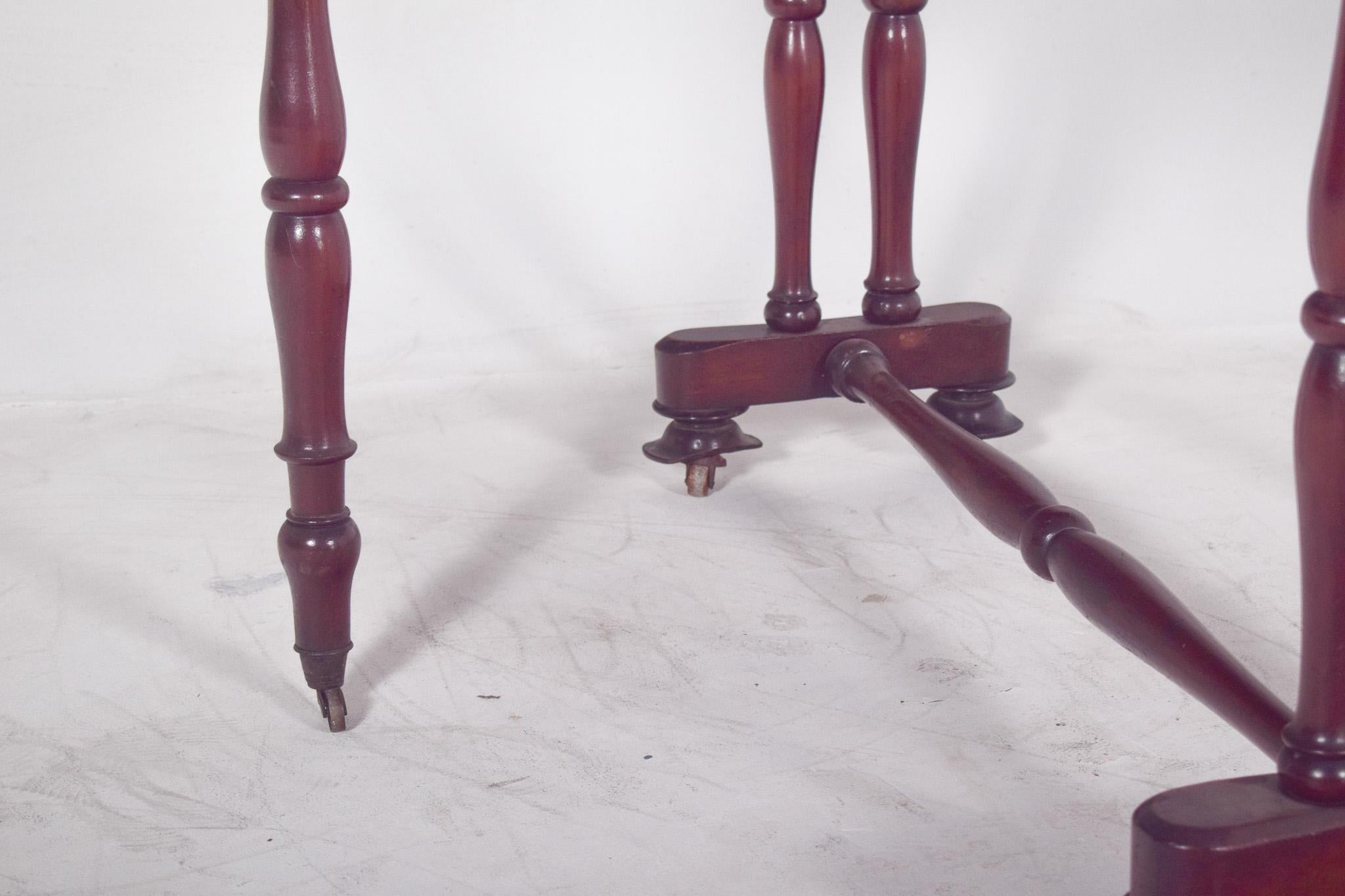 European Flip Flap Table, Turned Legs For Sale 3