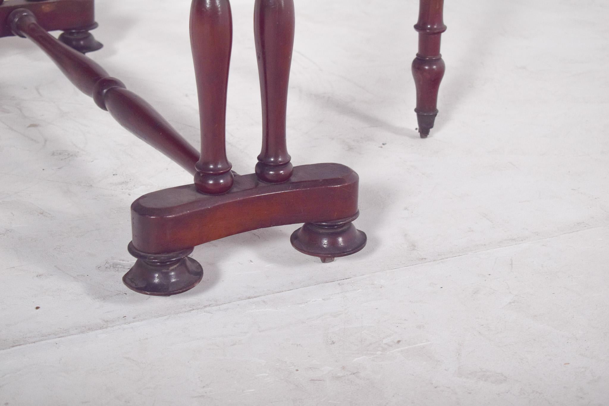 European Flip Flap Table, Turned Legs For Sale 4