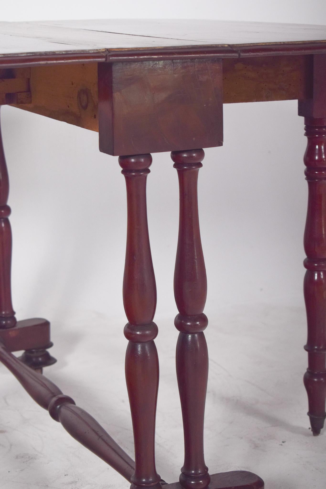European Flip Flap Table, Turned Legs For Sale 5