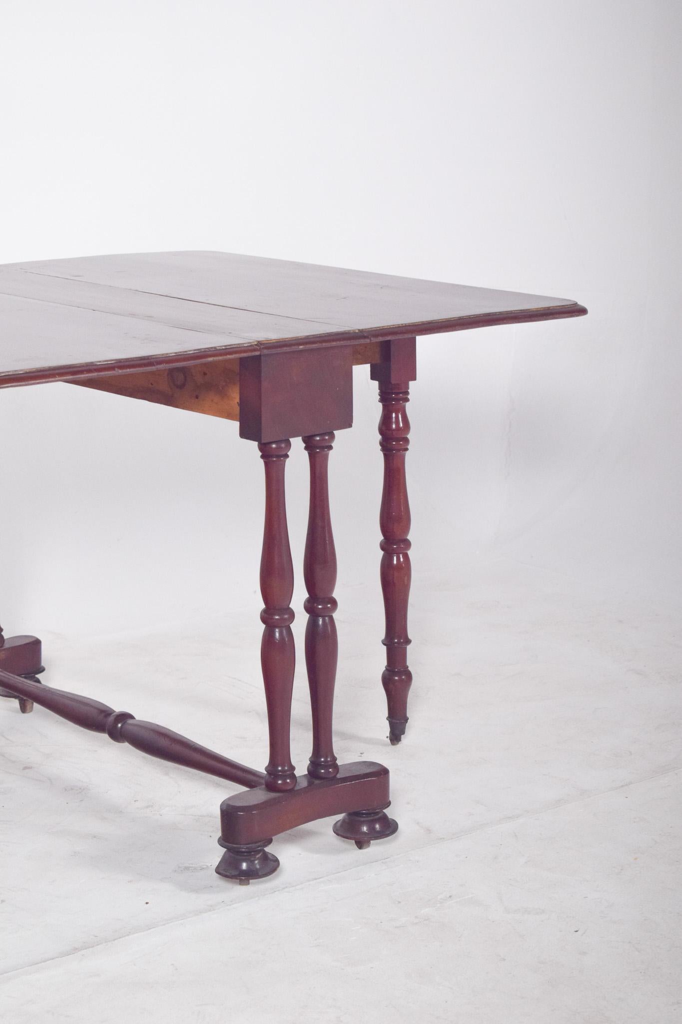 European Flip Flap Table, Turned Legs For Sale 1