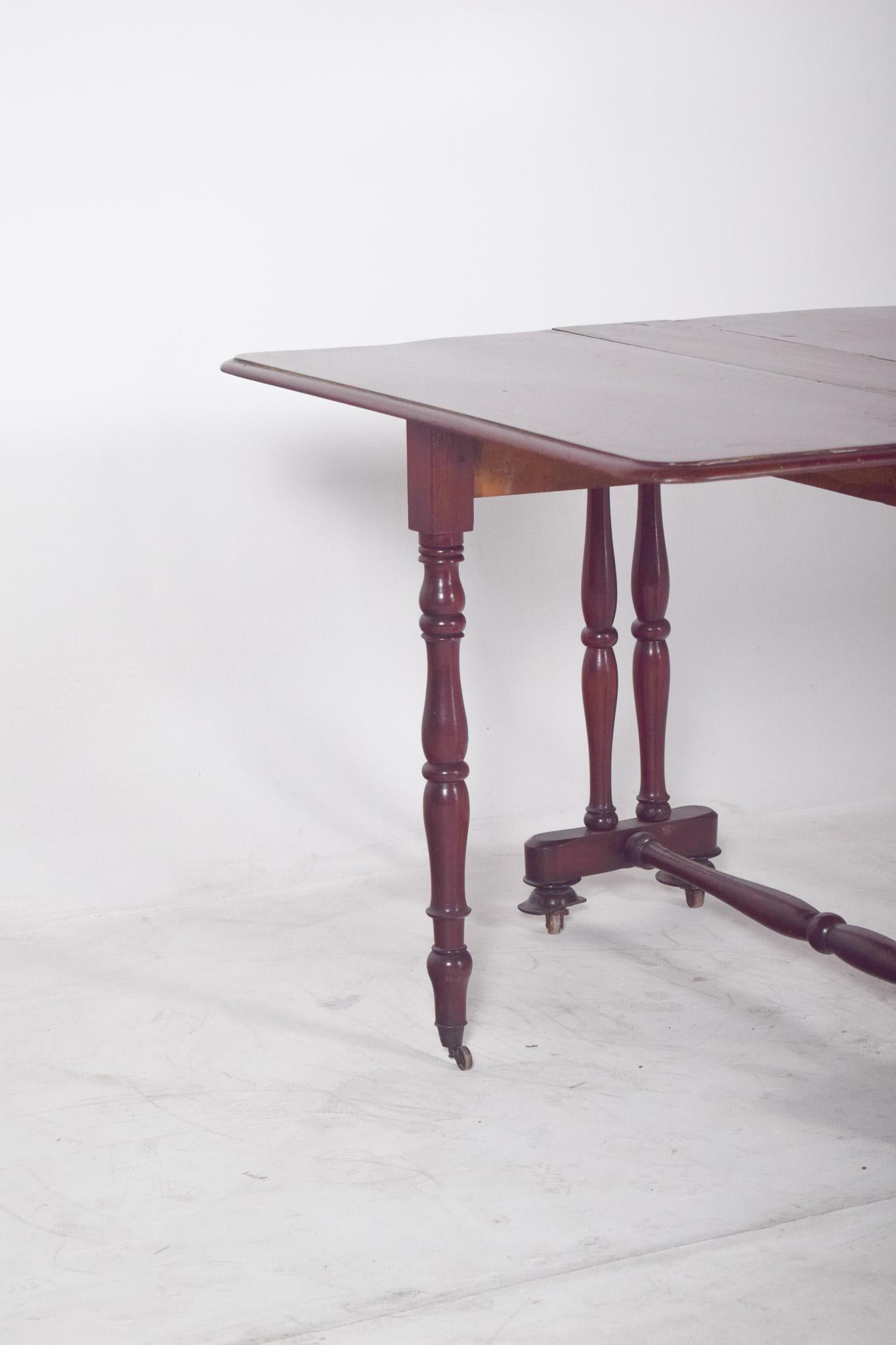European Flip Flap Table, Turned Legs For Sale 2