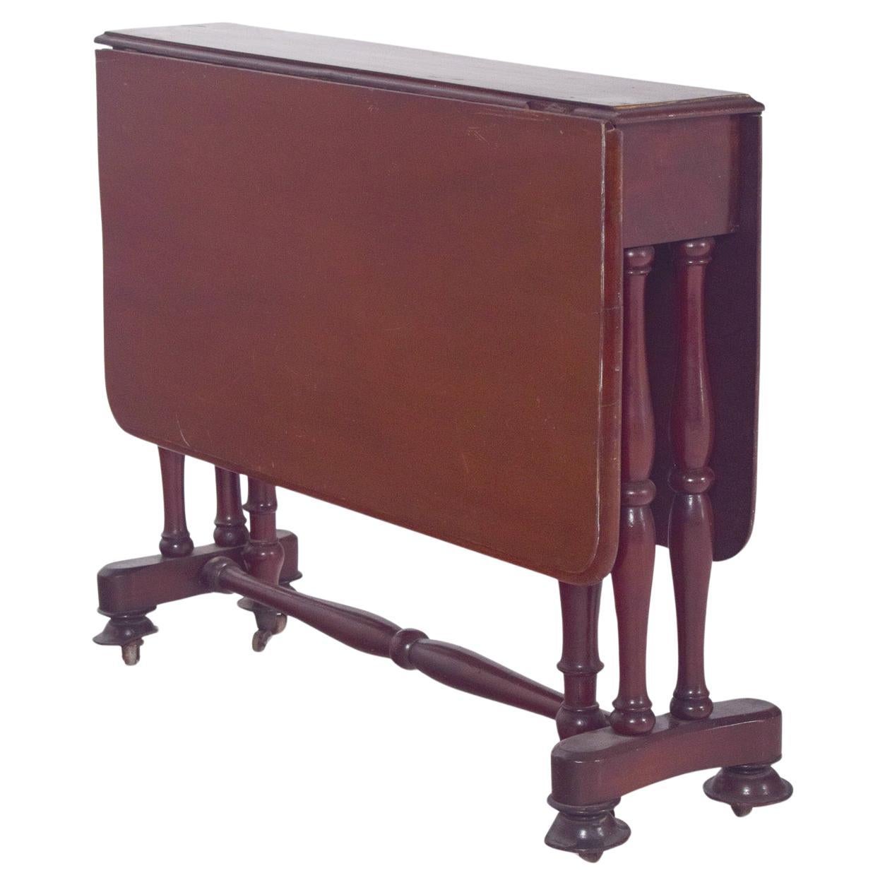European Flip Flap Table, Turned Legs