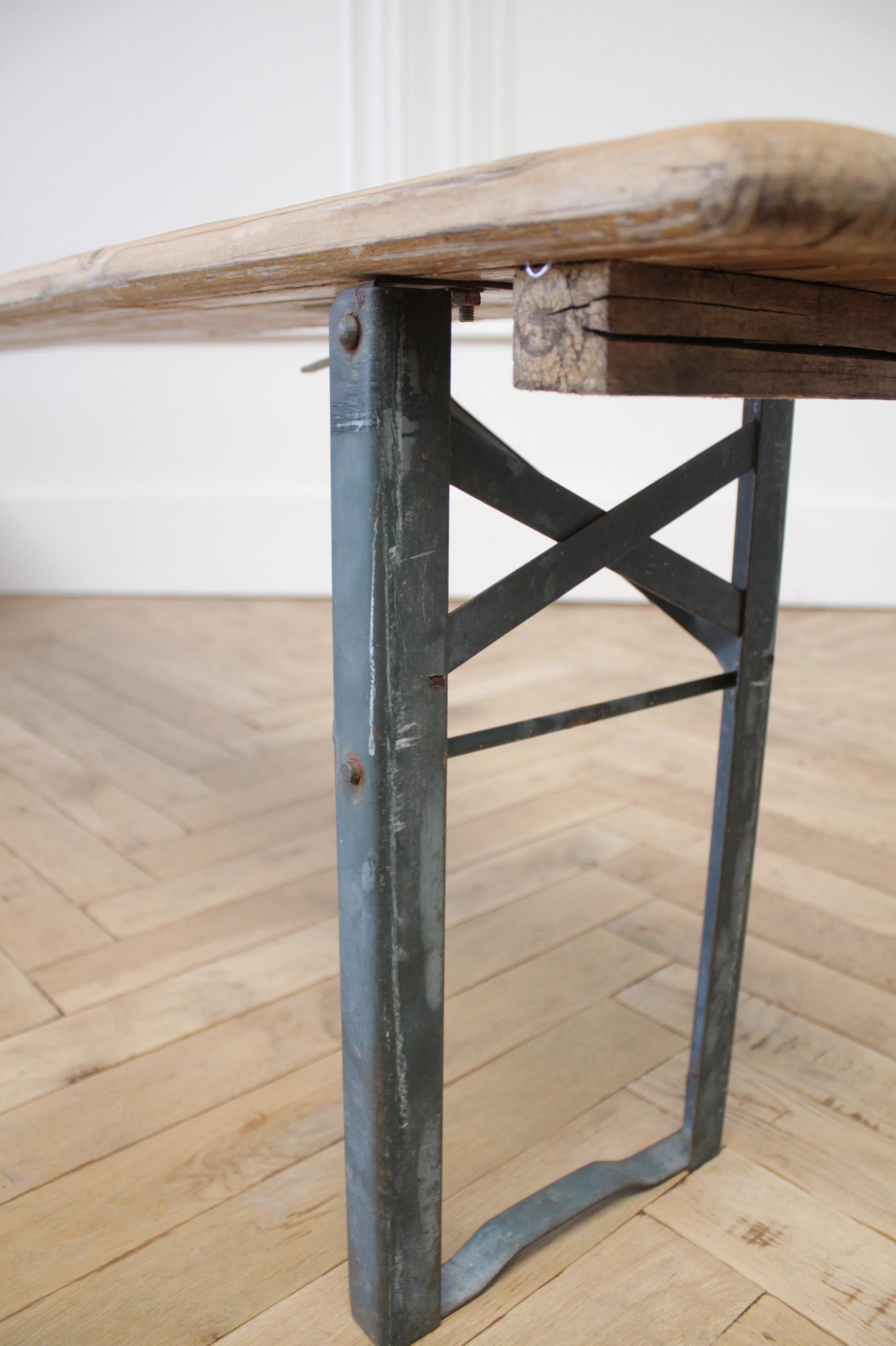 European Folding Bench with Metal Legs 2