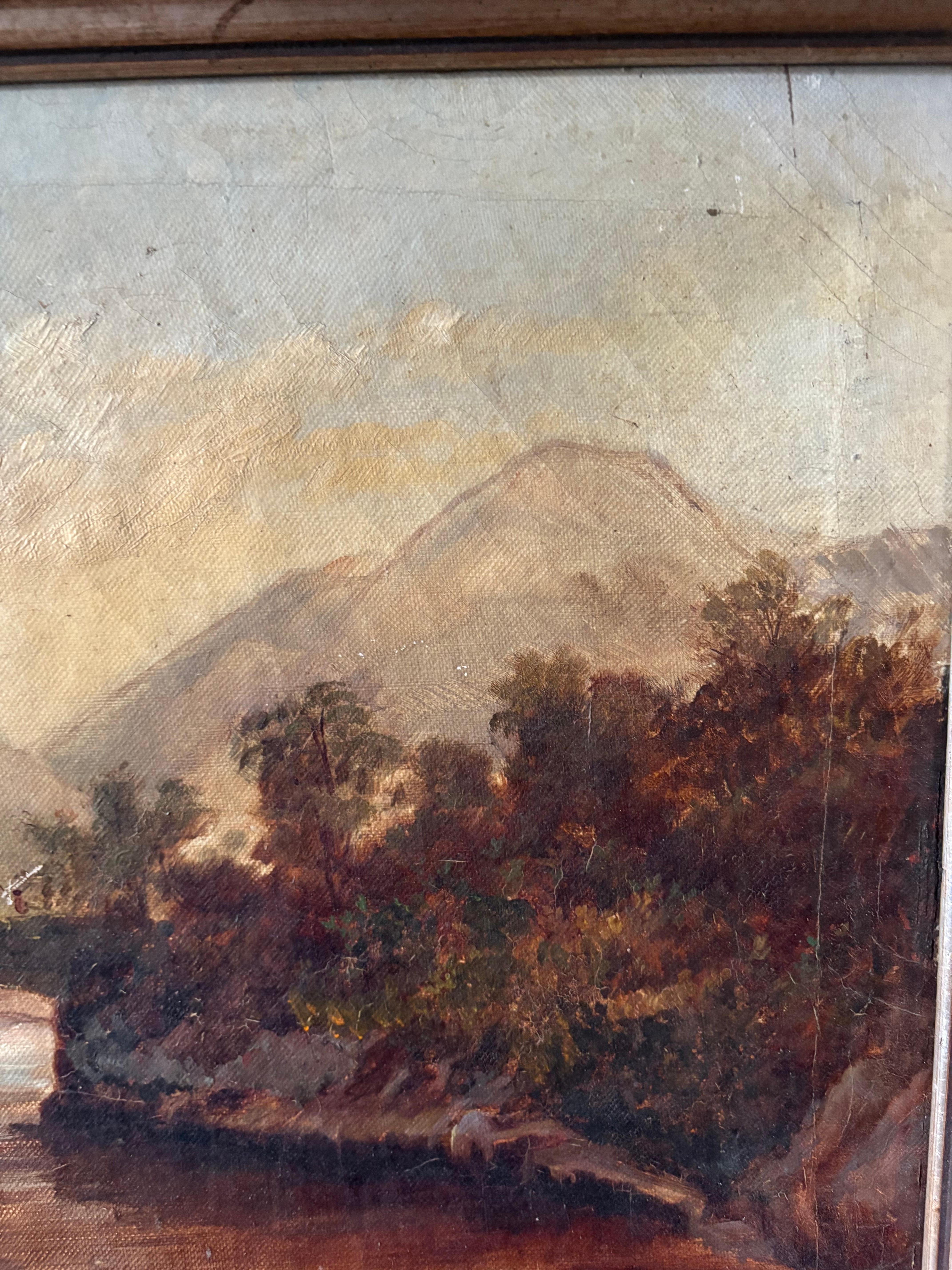 European Framed Oil on Canvas of a Landscape, 19th Century For Sale 1