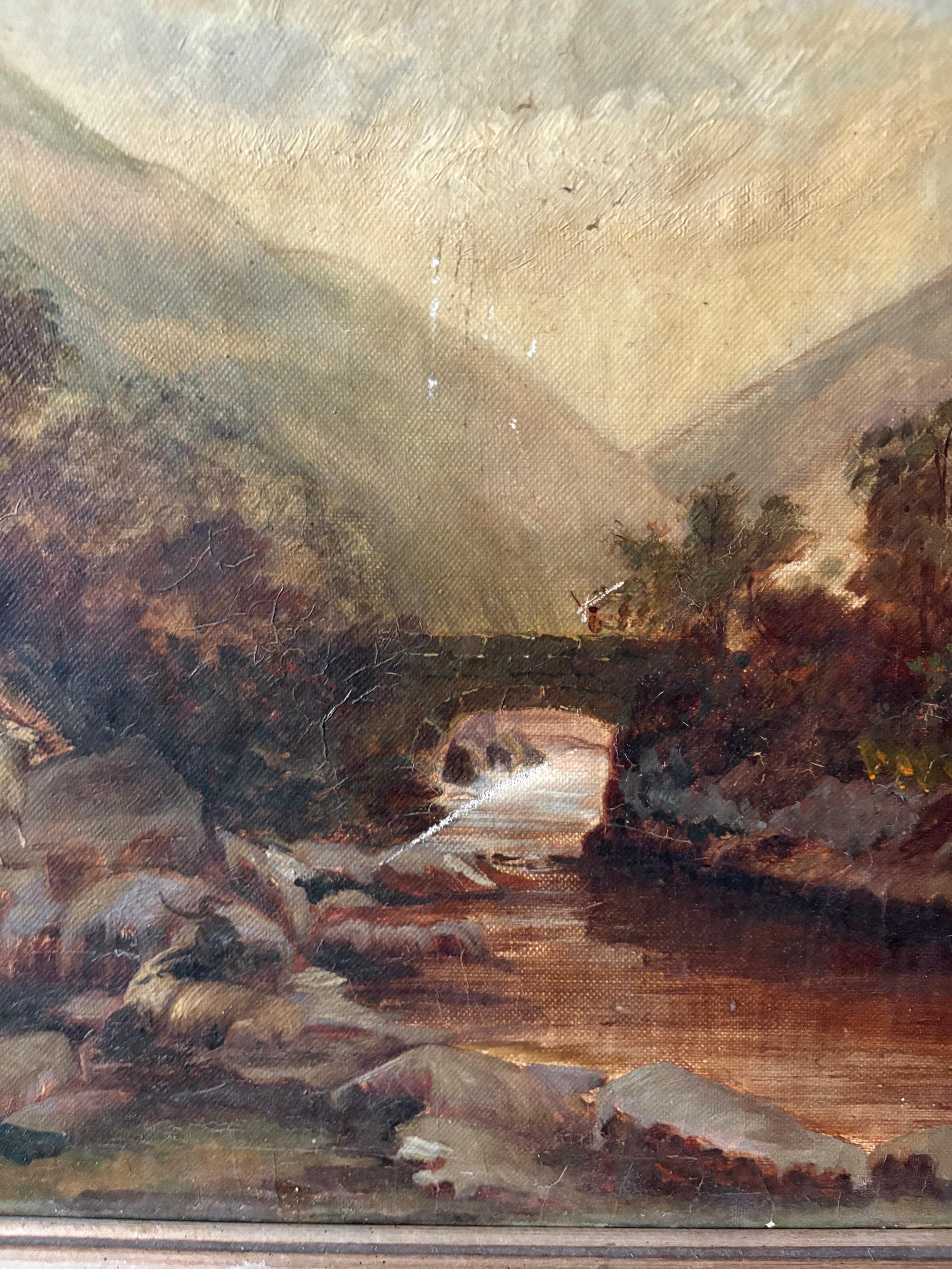 European Framed Oil on Canvas of a Landscape, 19th Century For Sale 2