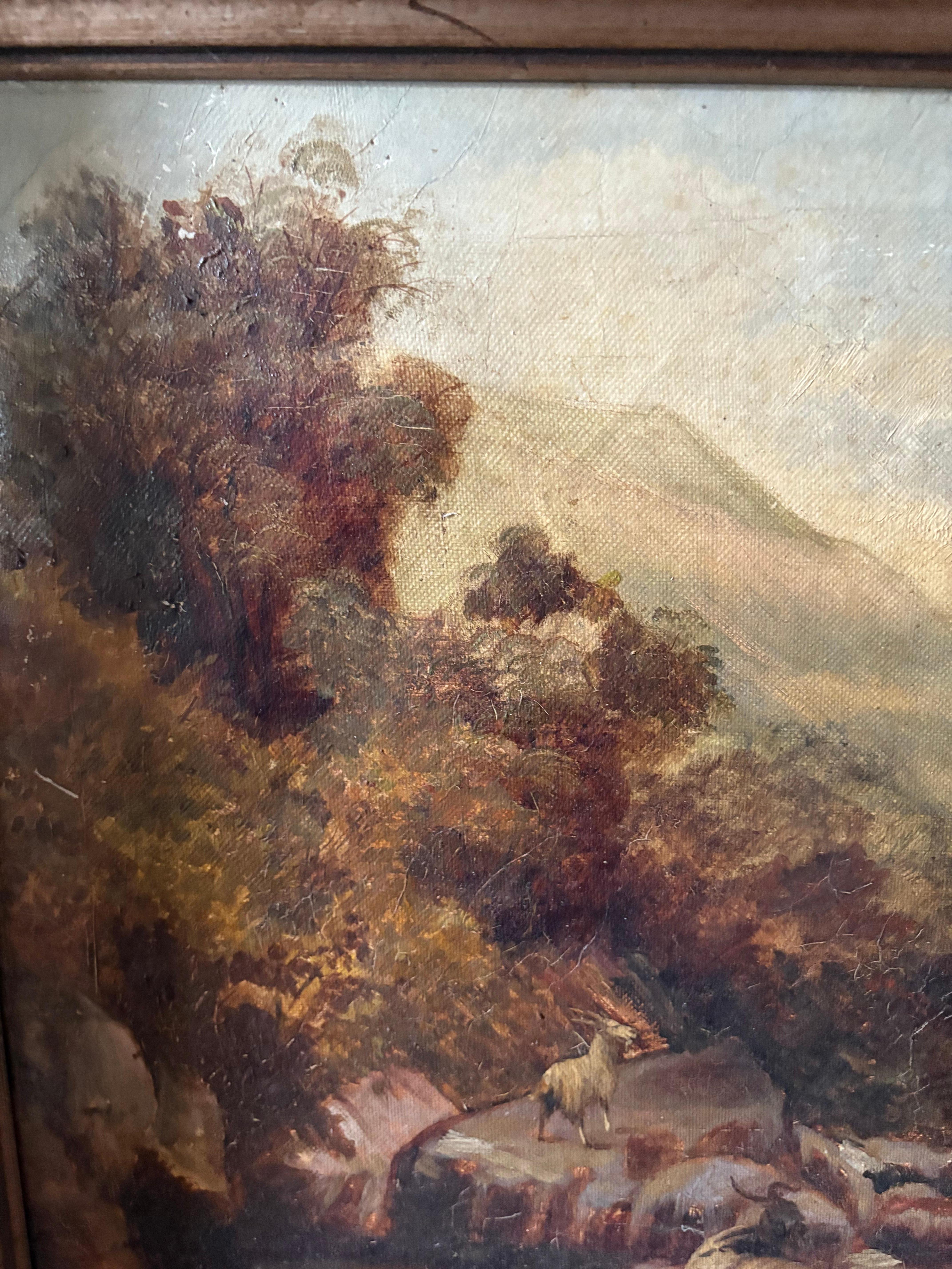 European Framed Oil on Canvas of a Landscape, 19th Century For Sale 5