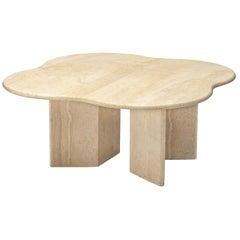 European Freeform Coffee table in Travertine