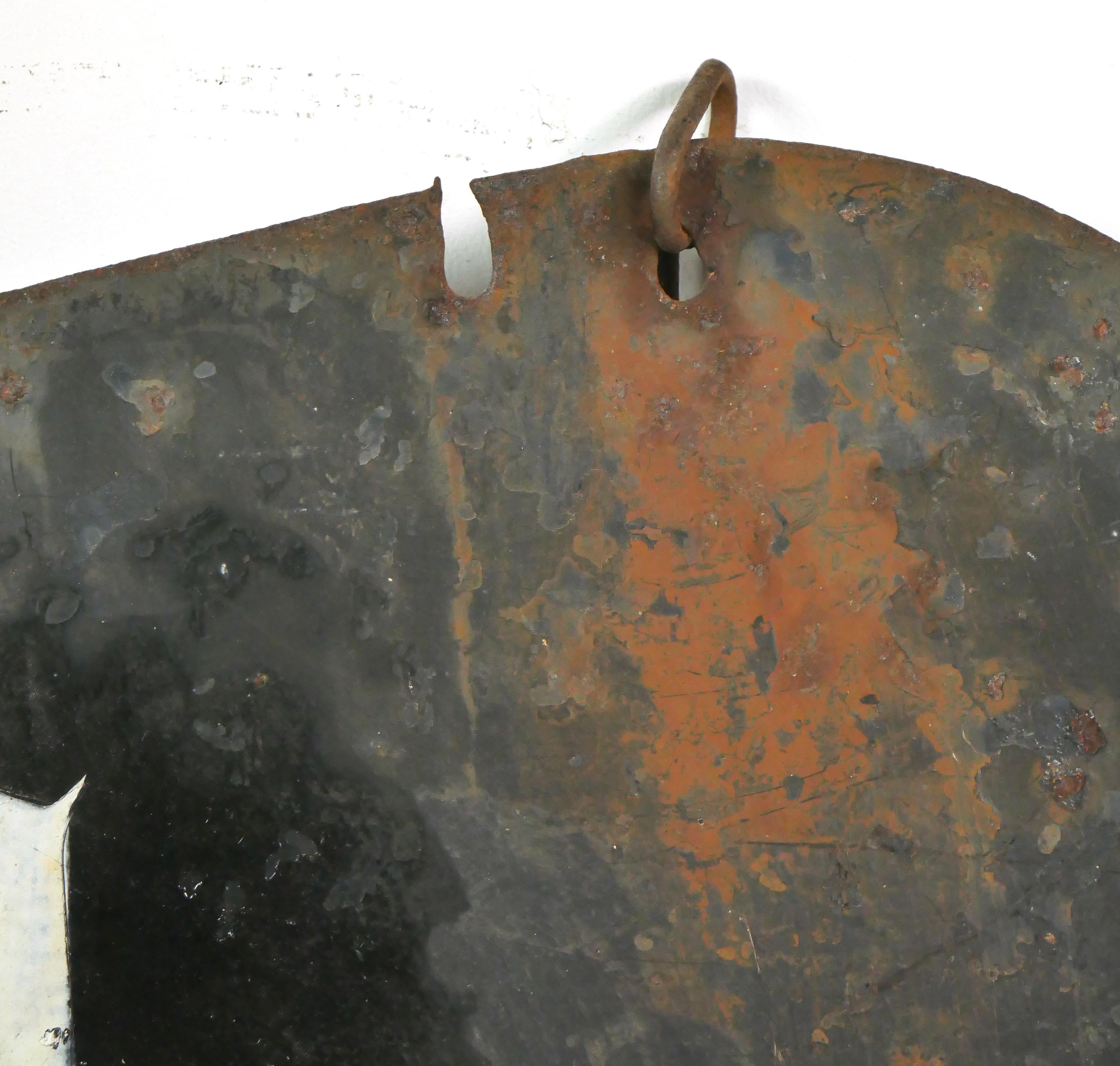 Industrial European French A La Recherche Du Passe Steel Sign For Sale