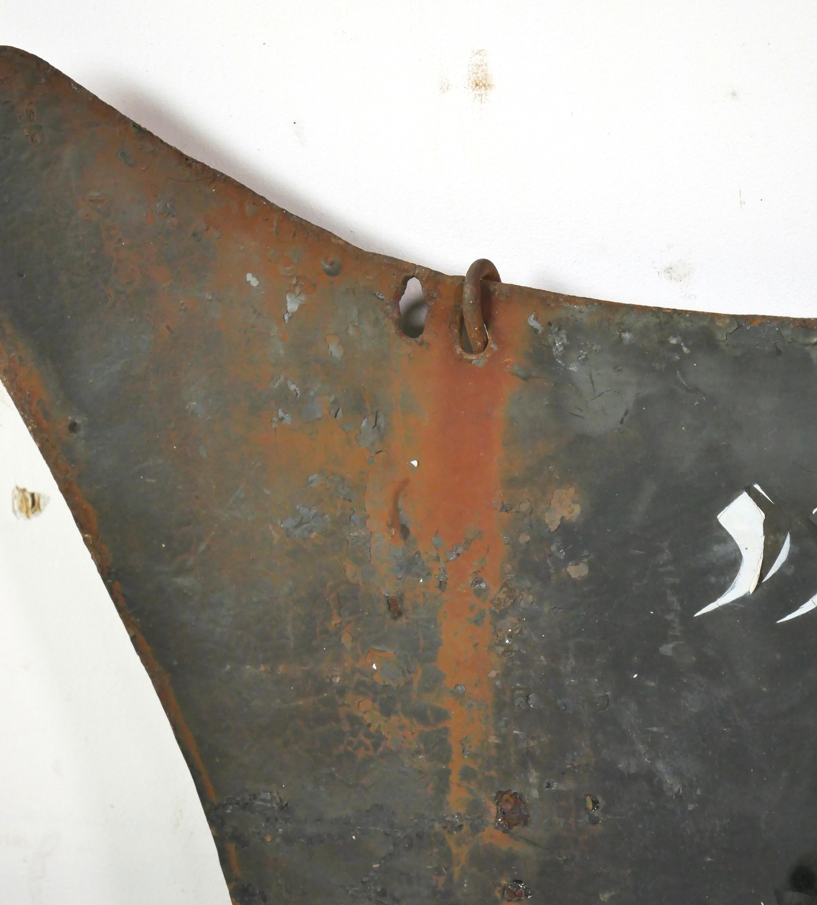 European French A La Recherche Du Passe Steel Sign In Good Condition For Sale In New York, NY