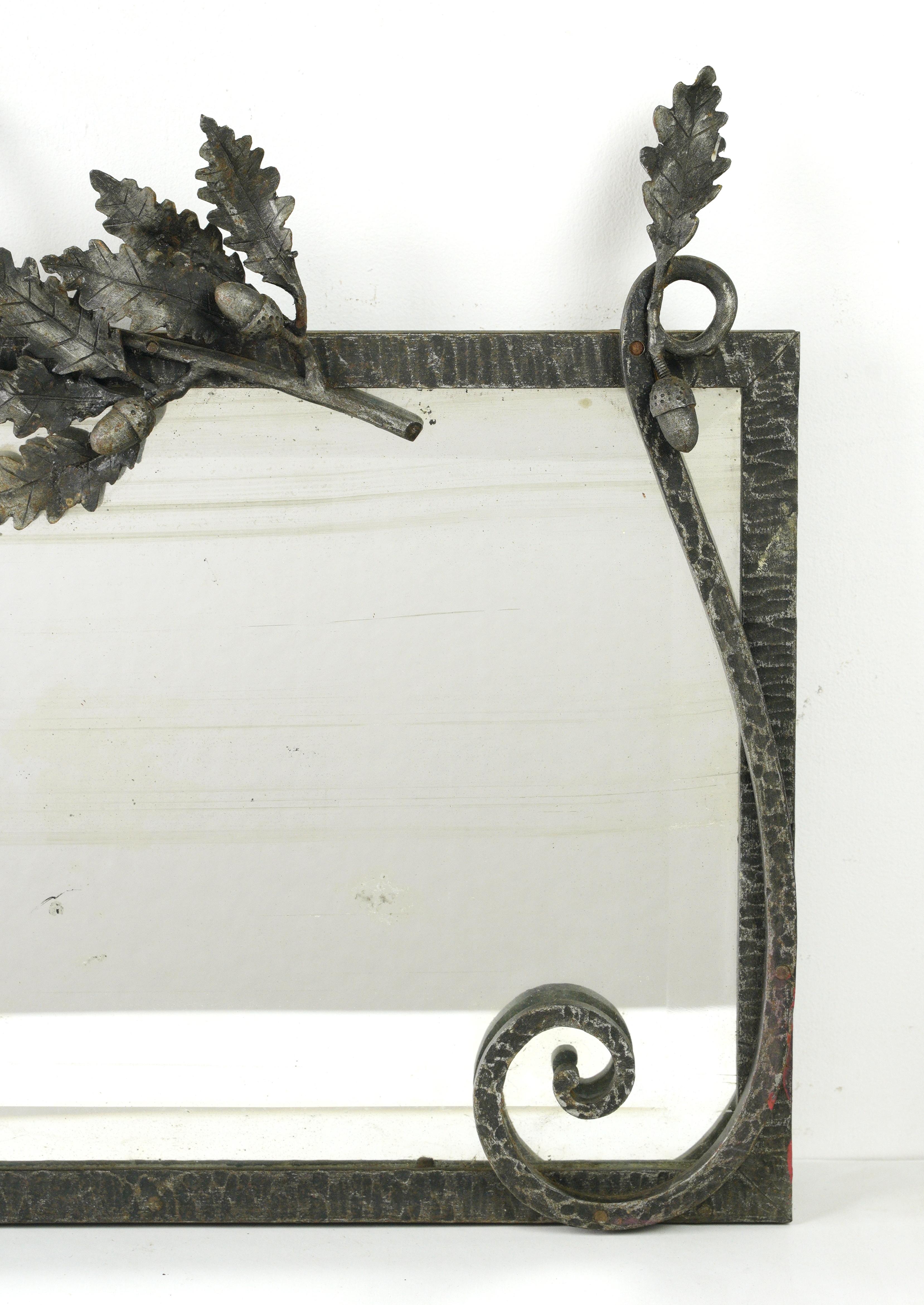 Art déco Miroir en fer forgé Art Deco européen français en vente