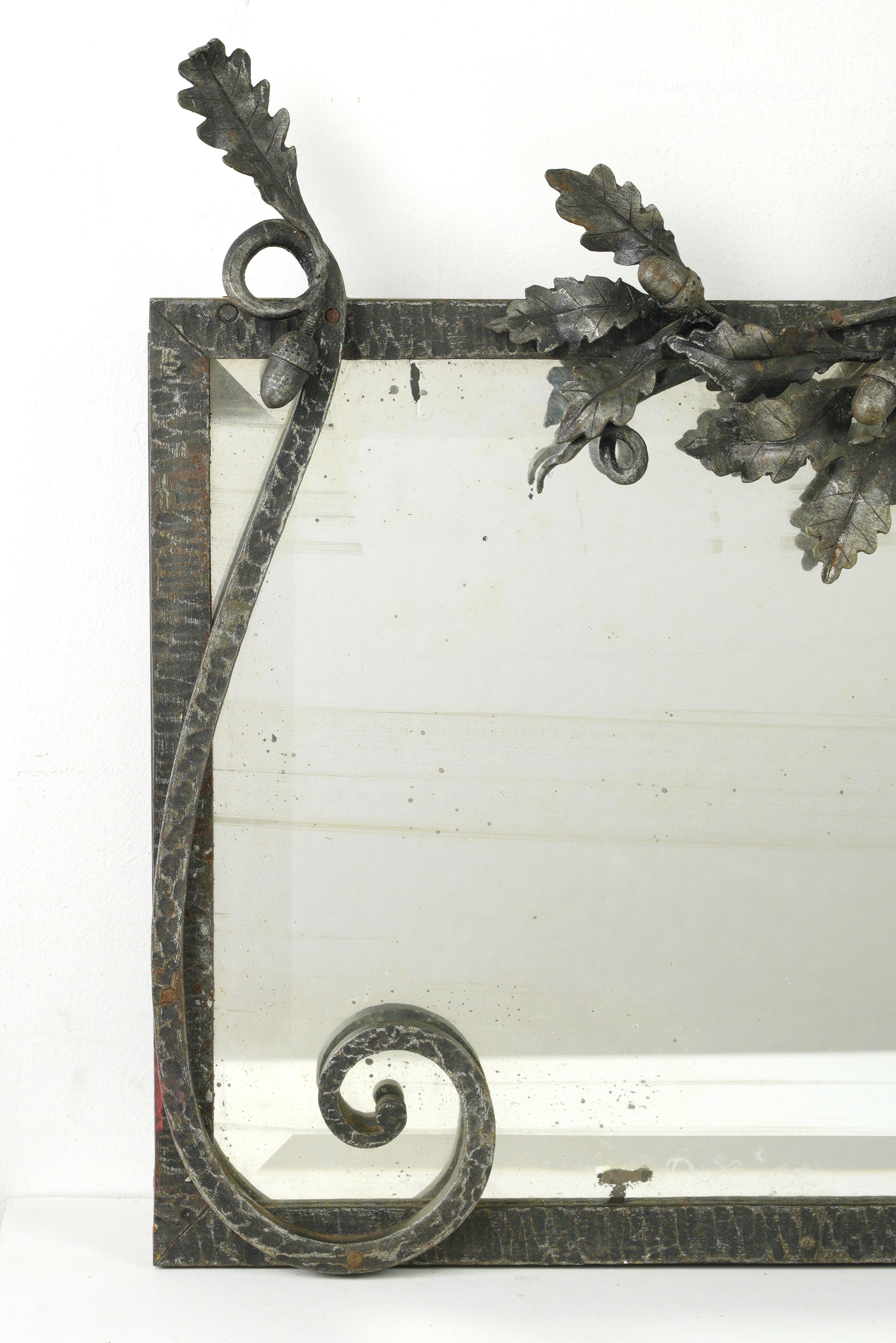 Européen Miroir en fer forgé Art Deco européen français en vente