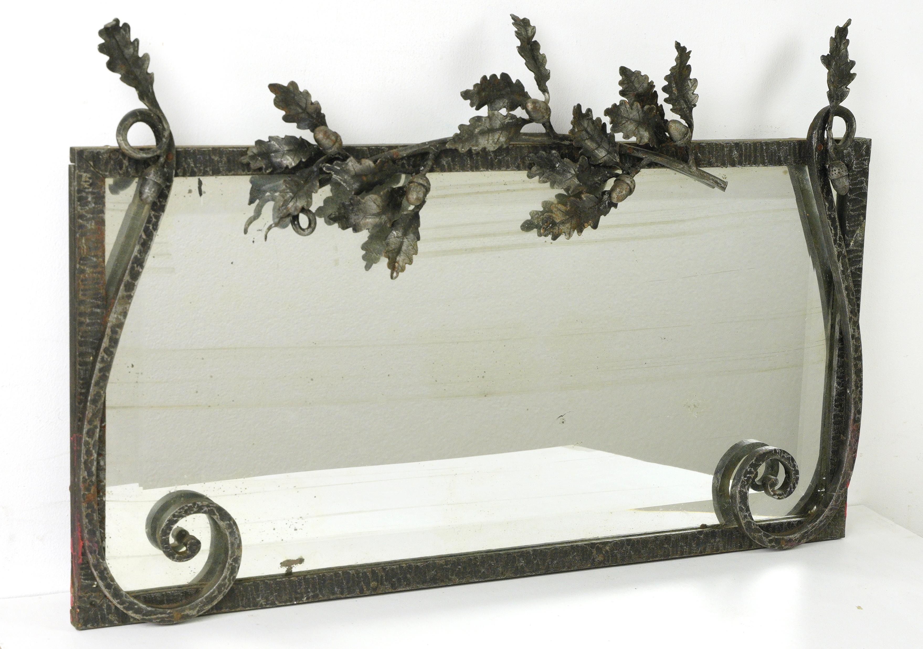 Miroir en fer forgé Art Deco européen français en vente 1