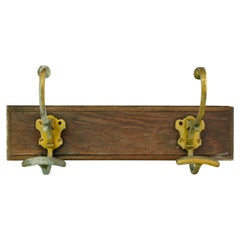 Vintage European French Bronze Hook Wall Rack