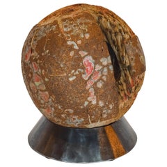 Antique European Game Ball on Custom Pedestal