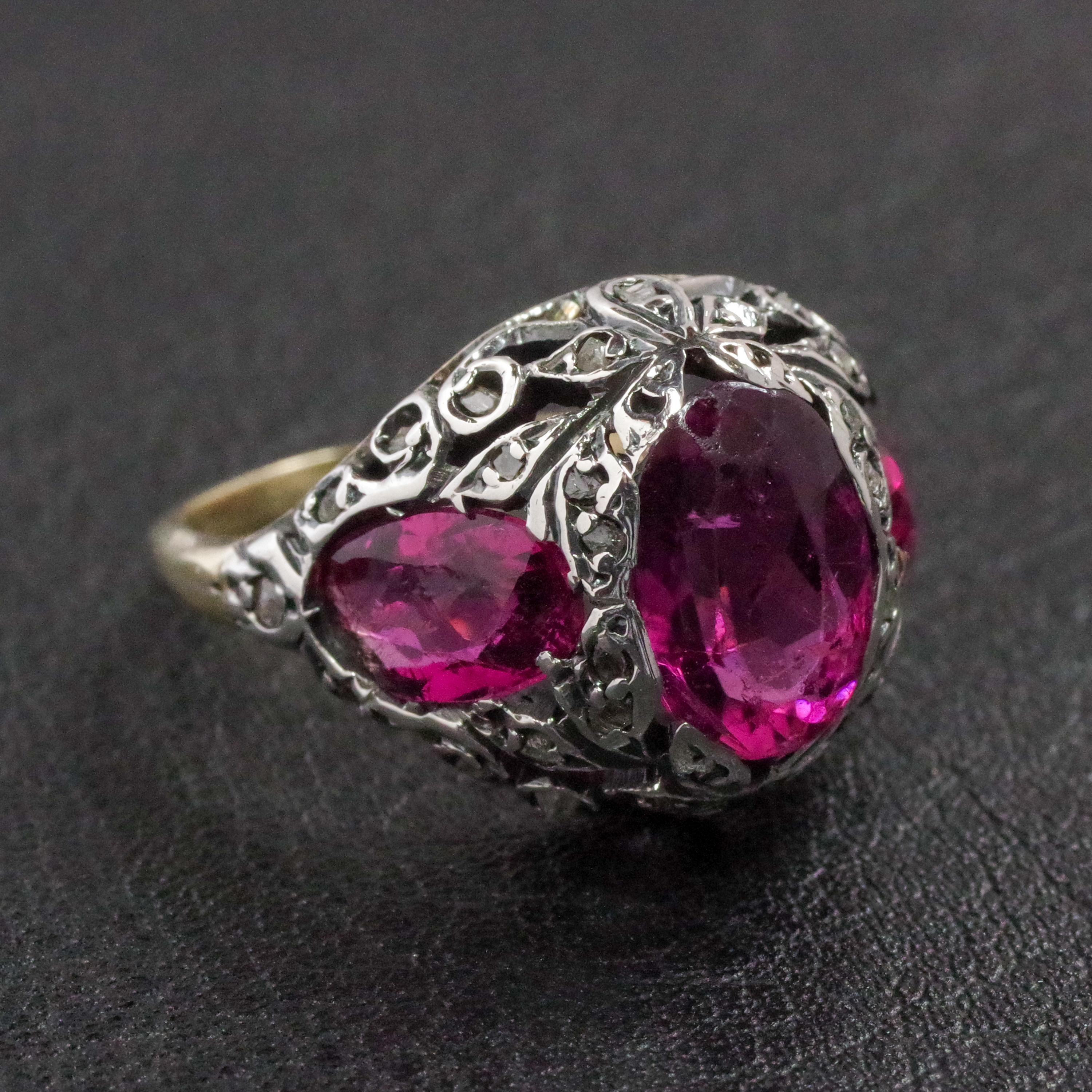 European Georgian Rubellite and Diamond Ring Fit for a Duchess 5