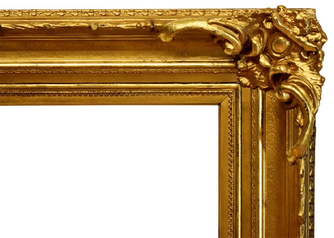 Gilt Gesso ornamented picture framerame, European, 1850. 

Rabbet dimensions: 22