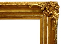 European 22x27 inch Gilt Gesso Ornamented Picture Frame circa 1850