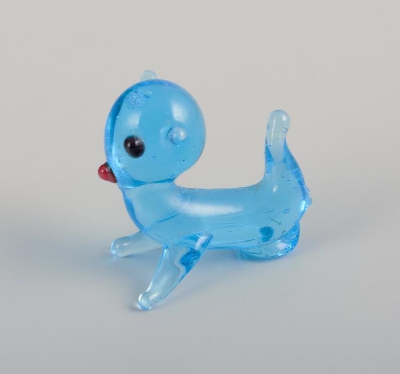 European glass artist. Five miniature animals in art glass. Approx. 1970s In Excellent Condition For Sale In Copenhagen, DK