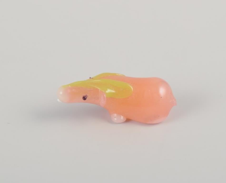 Late 20th Century European glass artist. Five miniature animals in art glass. Approx. 1970s For Sale