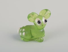 European glass artist. Five miniature animals in art glass. Ca. 1970s