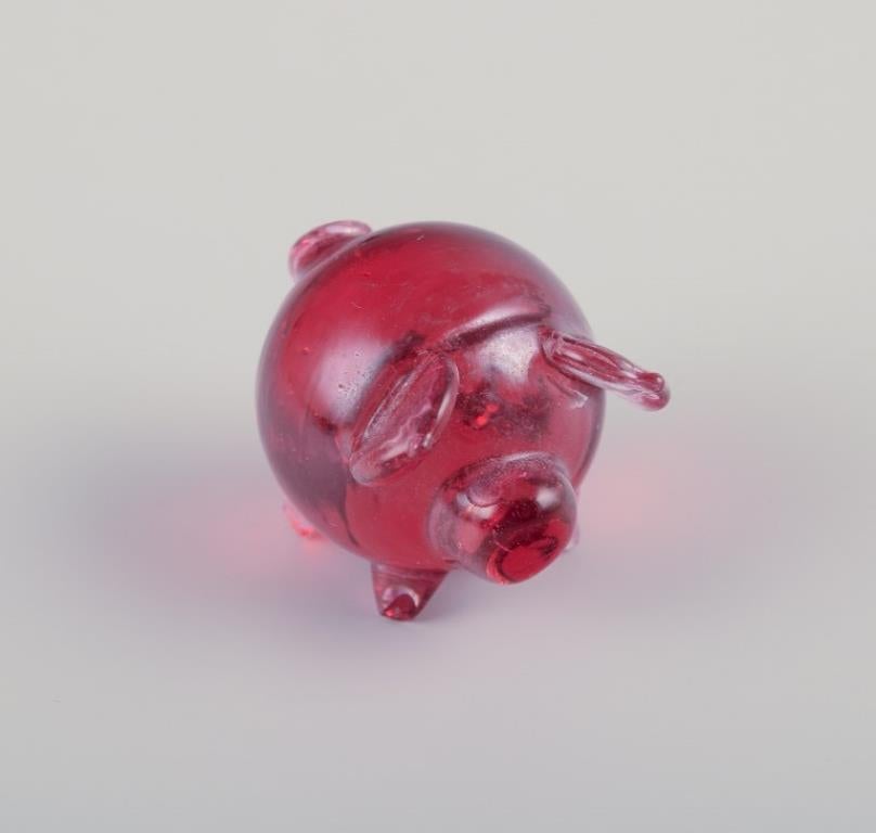 Unknown European glass artist. Five miniature animals in art glass. Ca. 1970s For Sale