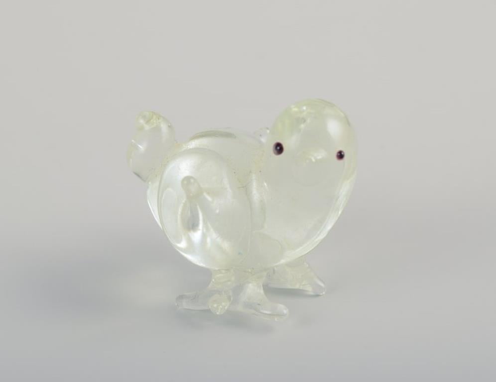 Artista europeo del vidrio. Cinco animales en miniatura en vidrio artístico. Ca. 1970s en Excelente estado para la venta en Copenhagen, DK
