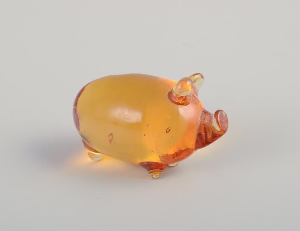 Artista europeo del vidrio. Cinco animales en miniatura en vidrio artístico. Ca. 1970s finales del siglo XX en venta