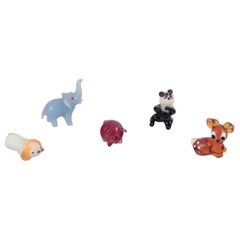 European glass artist. Five miniature animals in art glass. Ca. 1970s
