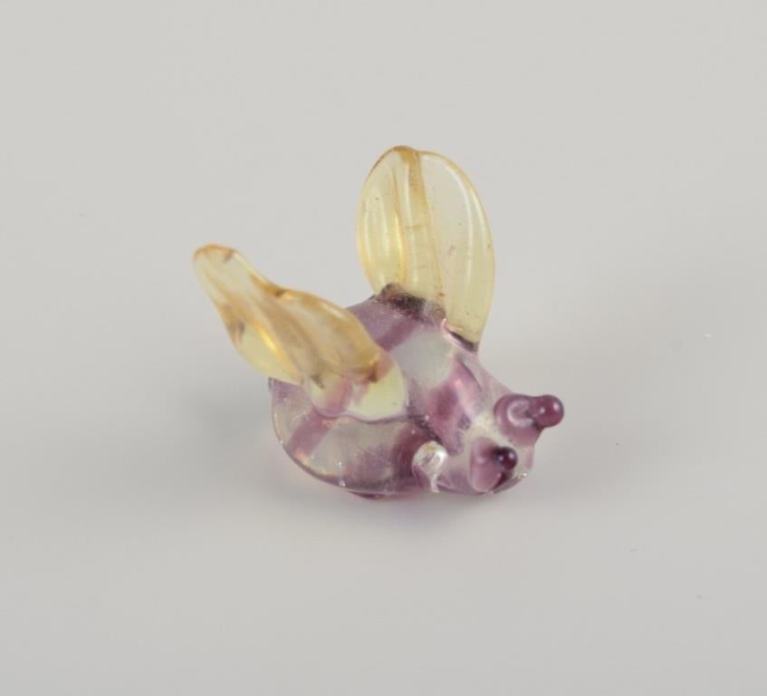 Unknown European glass artist. Six miniature animals in art glass. Approx. 1970s For Sale