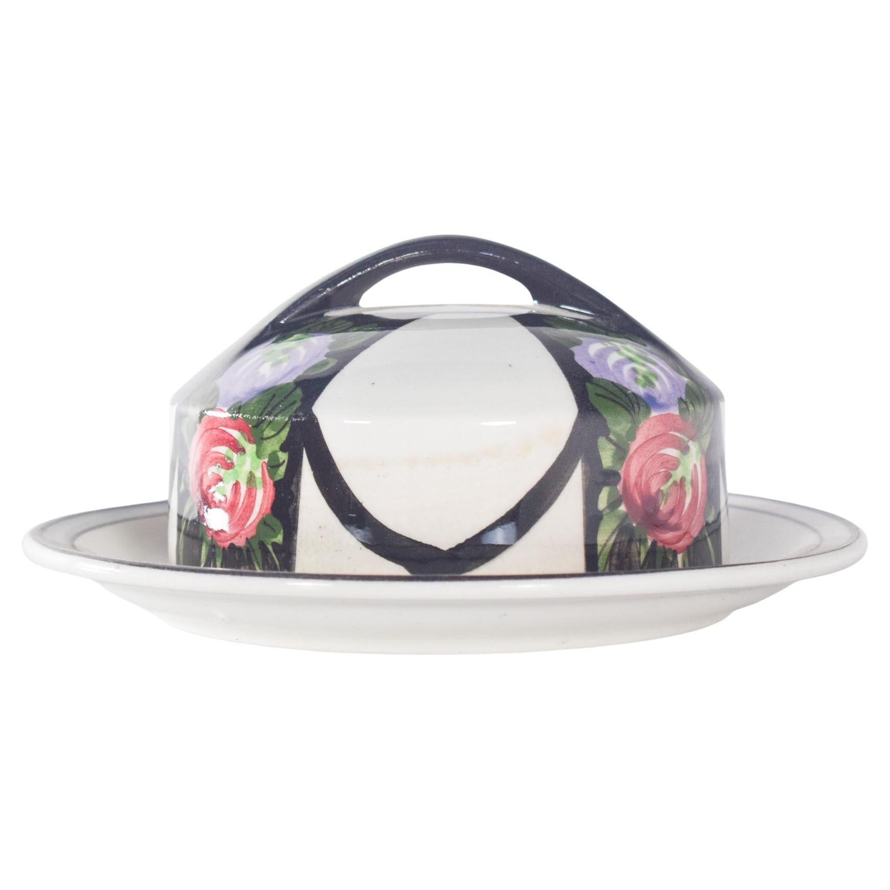 European Glazed Ceramic Butter Dish