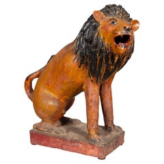 European Glazed Terracotta Figure of a Lion