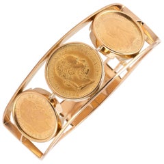 European Gold Sovereign Coin Bracelet in 18 Karat Gold