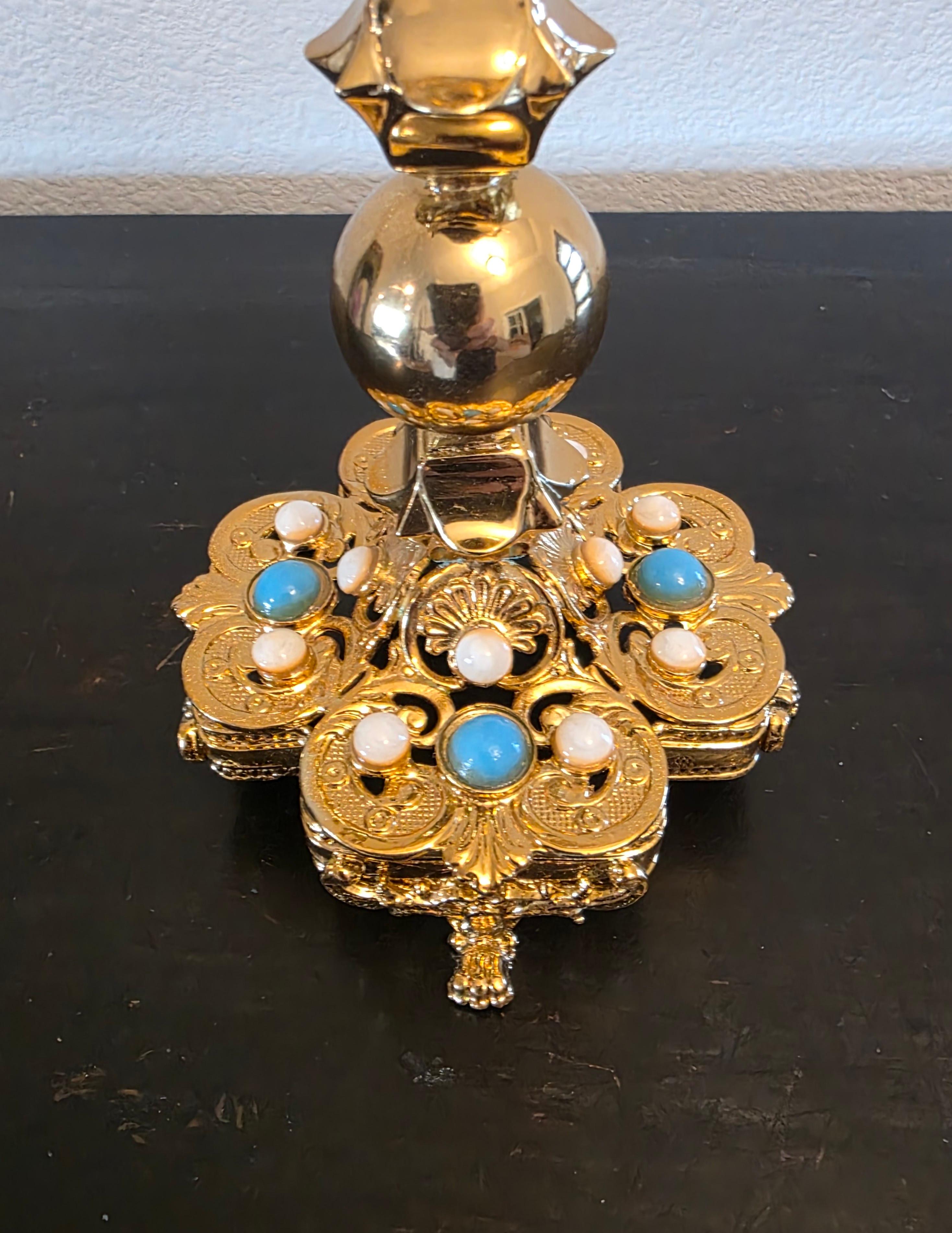 Européen European Gothic Religious Gilt Metal Reliquary Altar Monstrance en vente