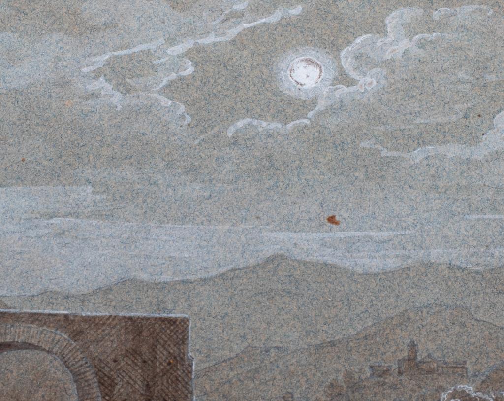 Europäische Gouache, Feder und Tinte Landschaftsbild, ca. 1821 im Zustand „Gut“ im Angebot in New York, NY