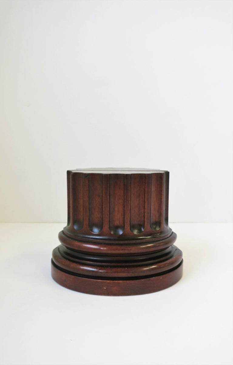 European Roman Doric Column Pillar Mahogany Wood Bookends at 1stDibs