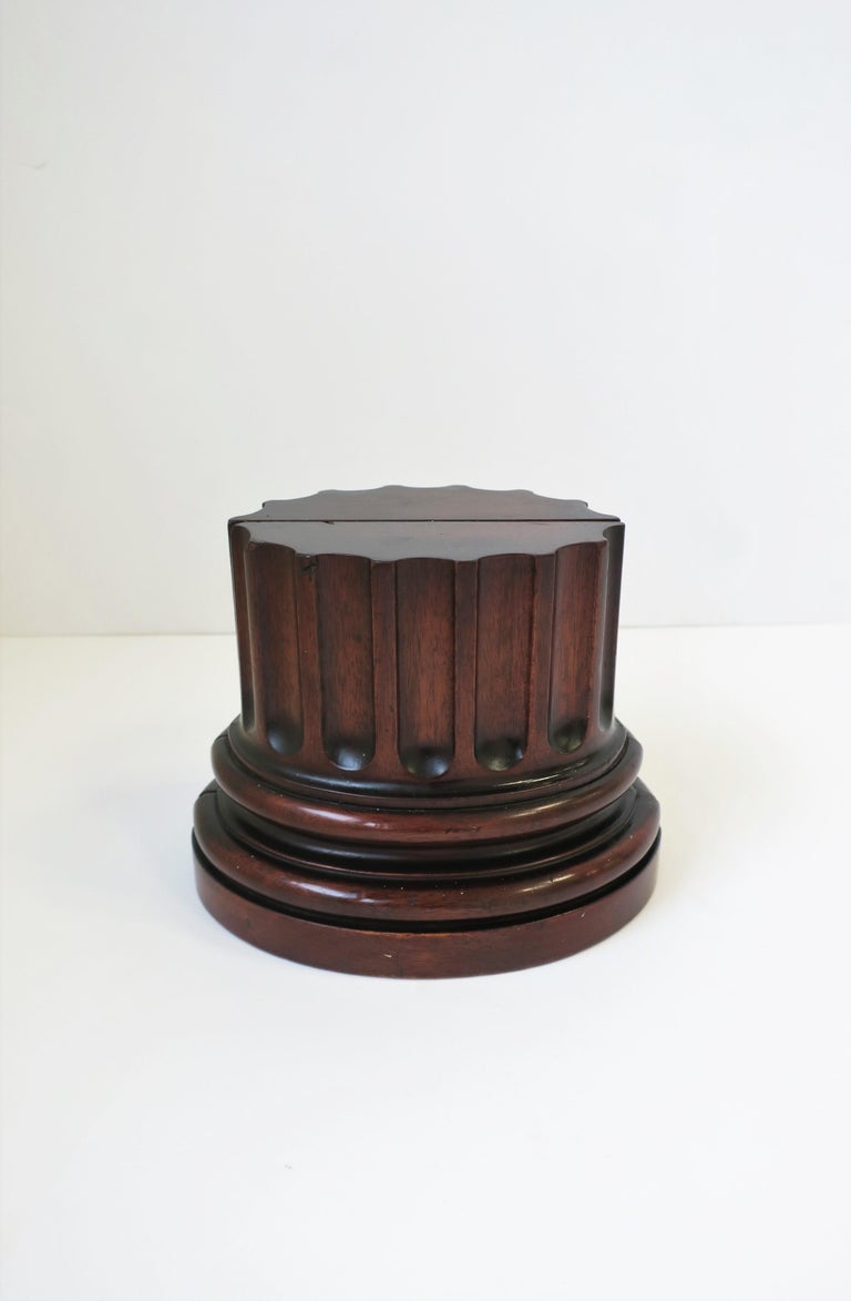 European Roman Doric Column Pillar Mahogany Wood Bookends at 1stDibs