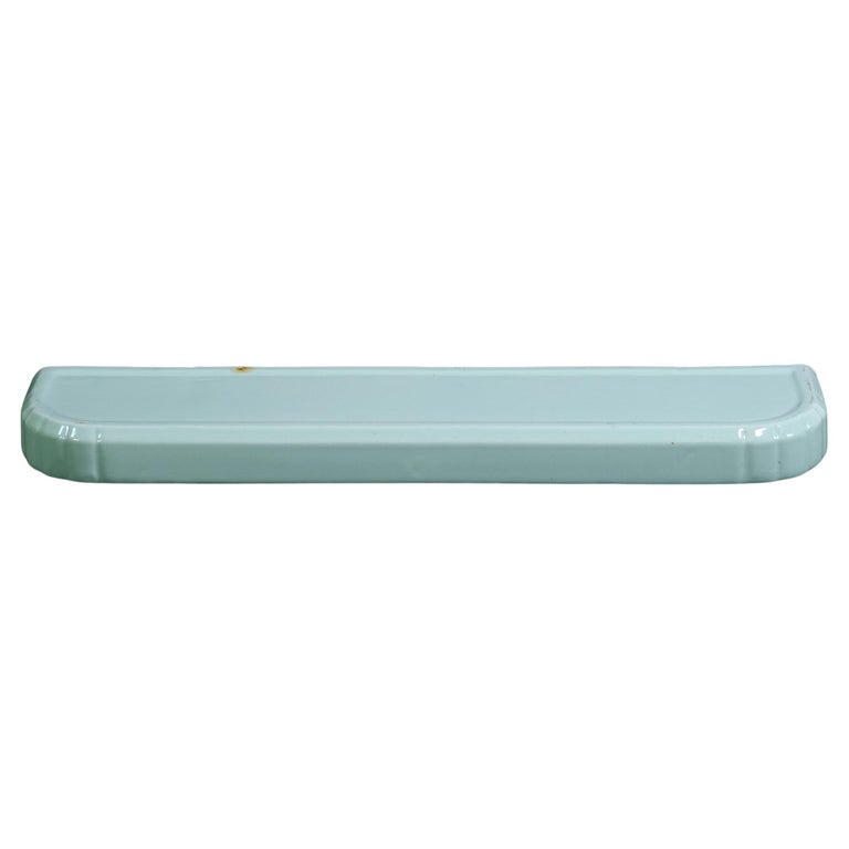 European Green Porcelain Bathroom Shelf with Raised Lip Edge Wall Mount
