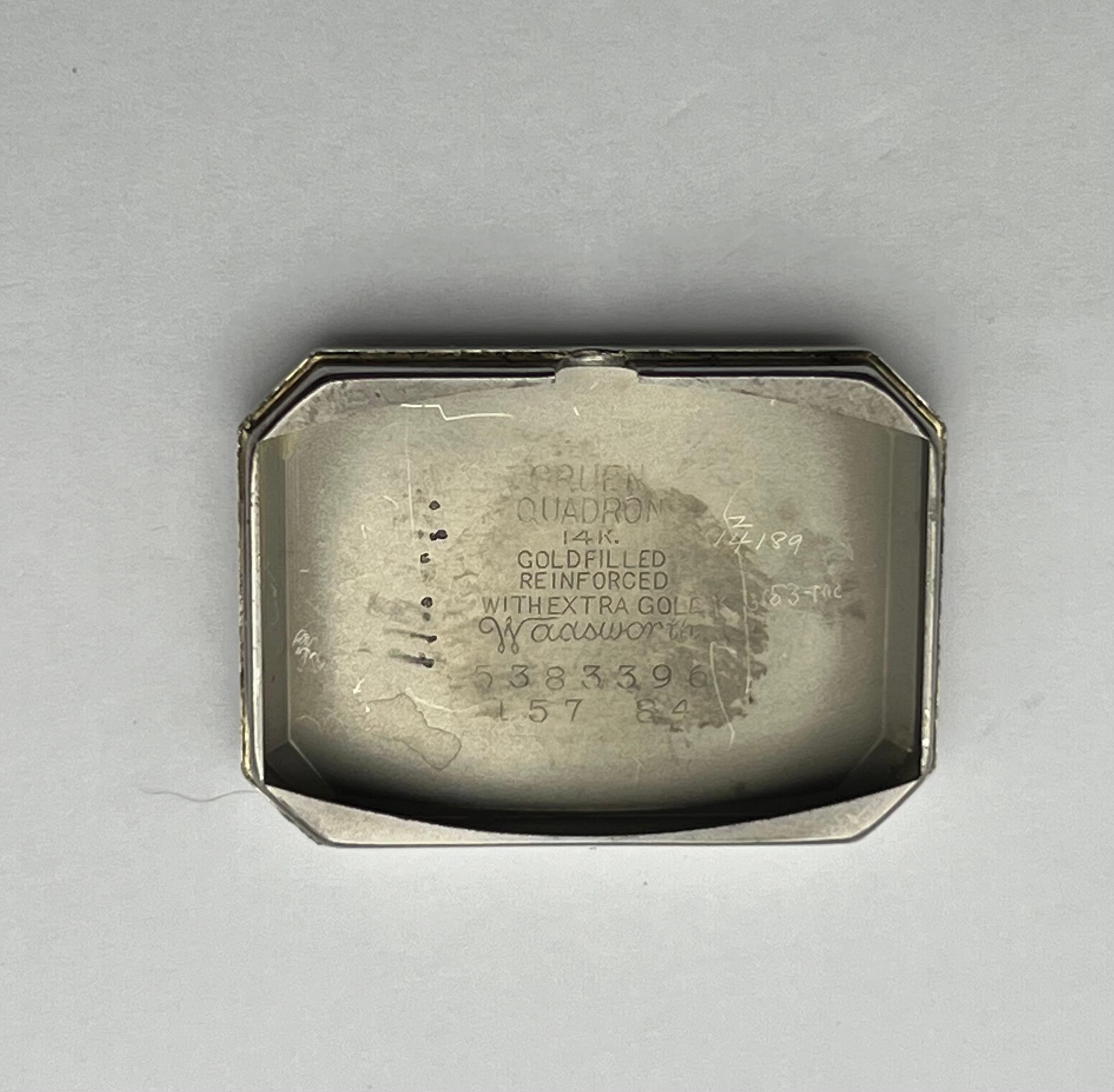 European Gruen / Gilde Quadron #485, Rare Stateside Find. Art Deco 15J Caliber  For Sale 6