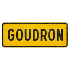 European Gurdon or "Tar" Street Sign Black Yellow Paint