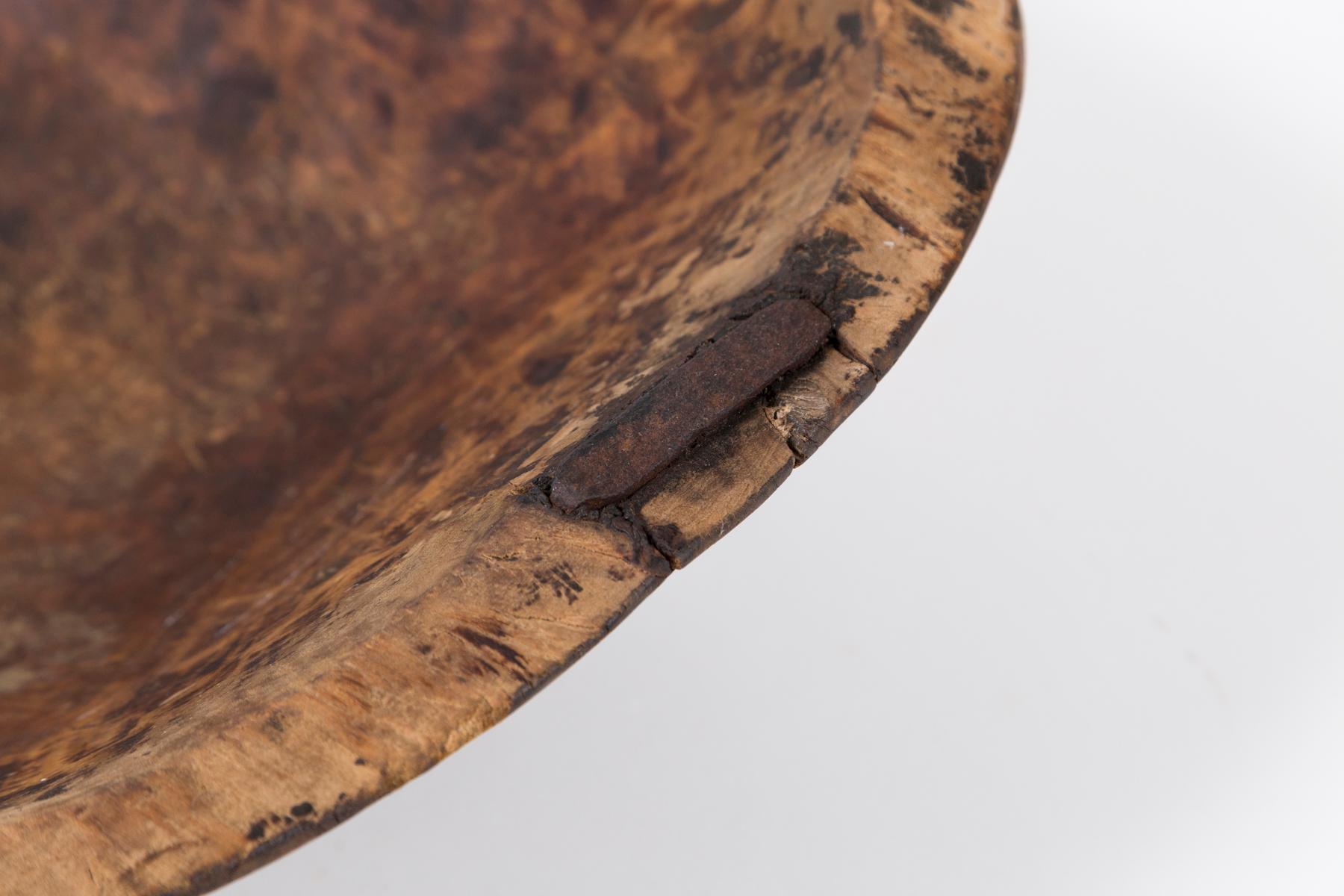 European Hand-Carved Wood Bowl, Early 20th Century 5