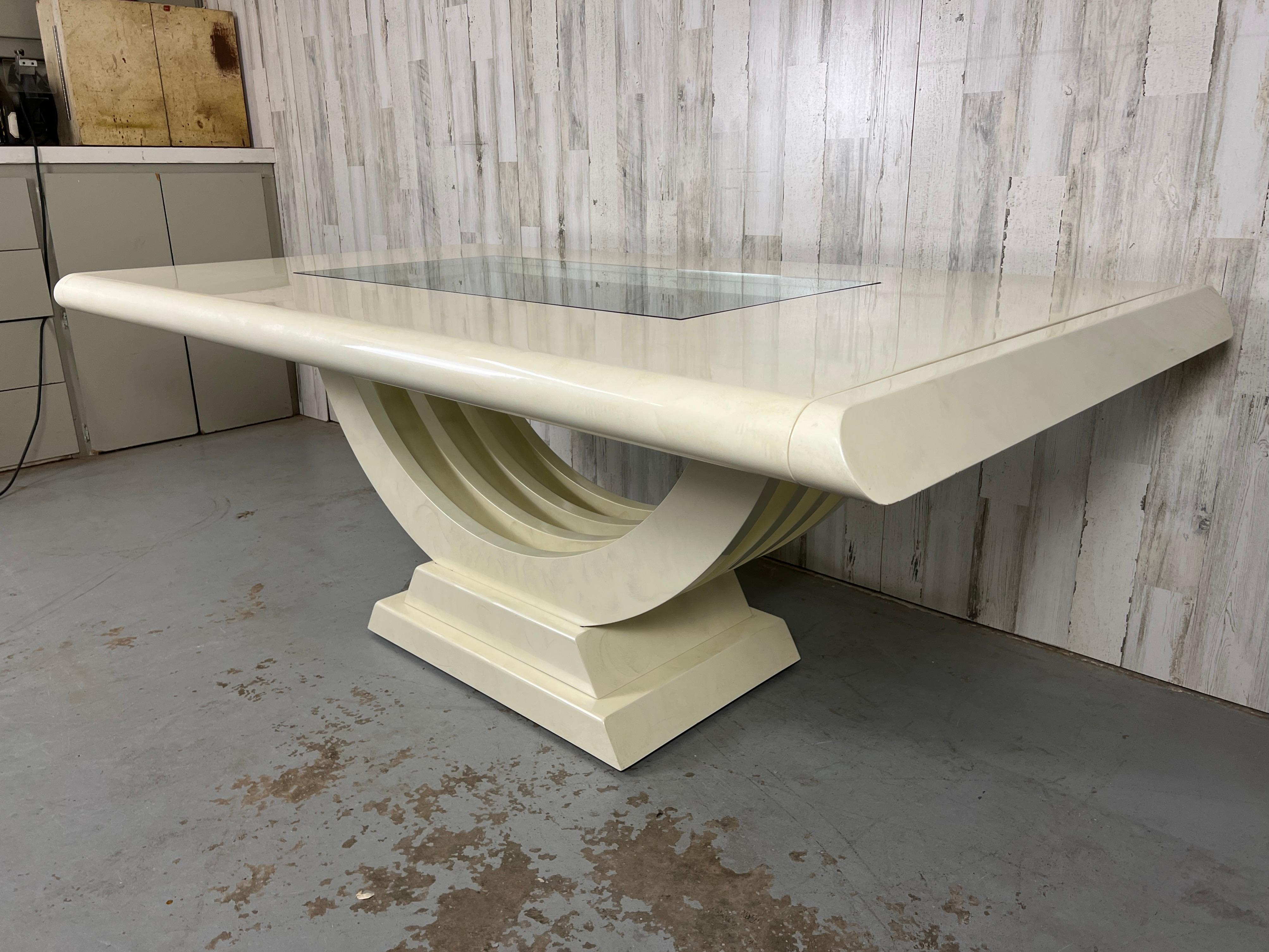 European Hand Painted Art Deco Dining Table by Kelly L. Gerges In Good Condition For Sale In Denton, TX
