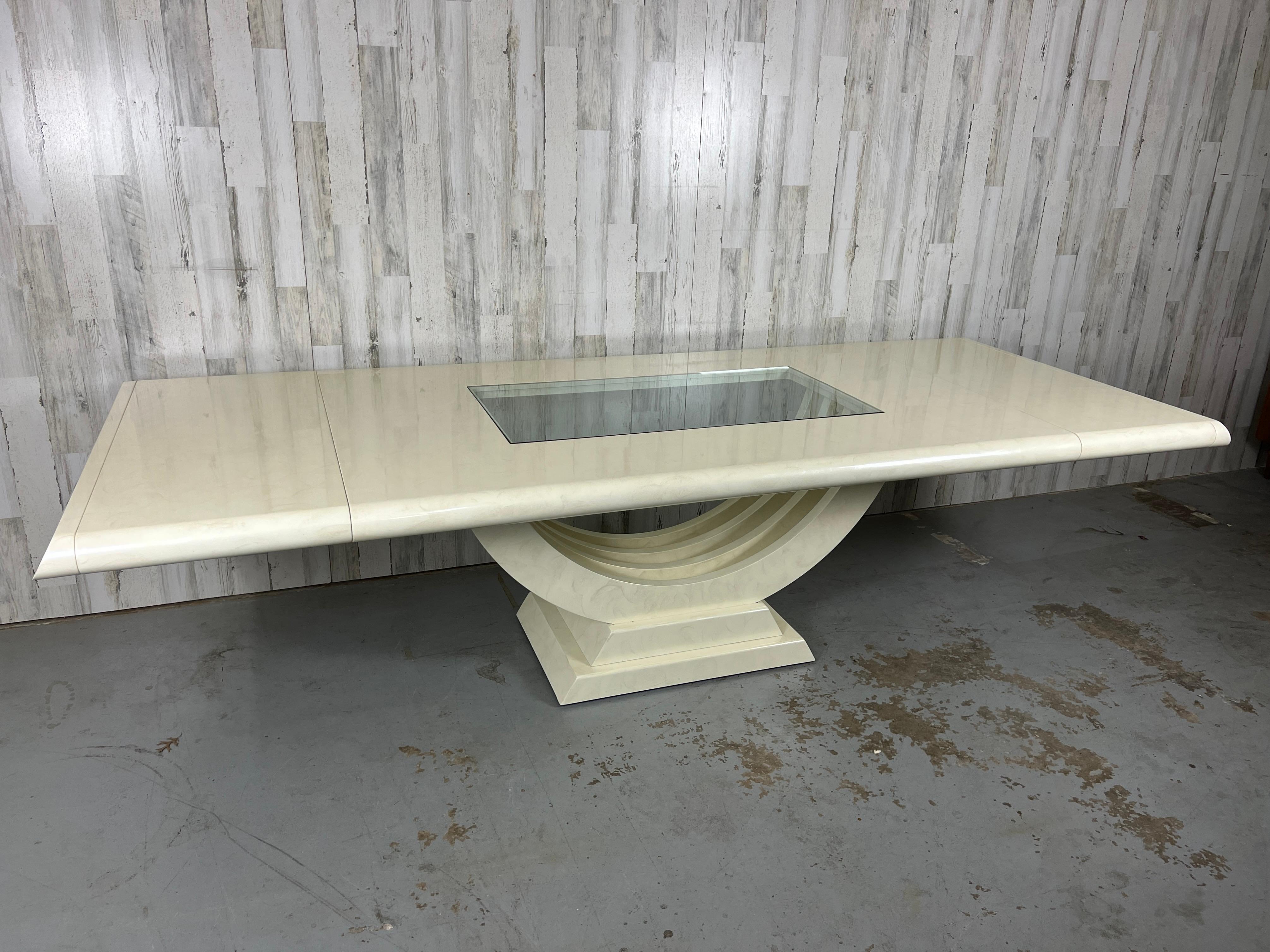 Table de salle à manger Art Déco peinte à la main par Kelly L. Gerges Bon état - En vente à Denton, TX